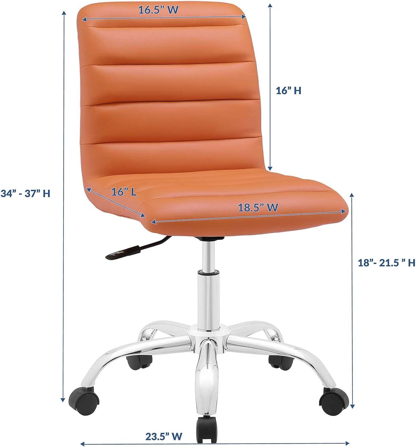 Modway Ripple Armless Mid Back Vinyl Office Chair