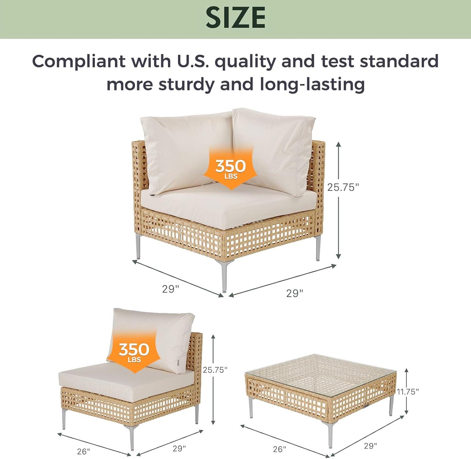 GRANDPATIO 7-Piece Wicker Patio Furniture Set