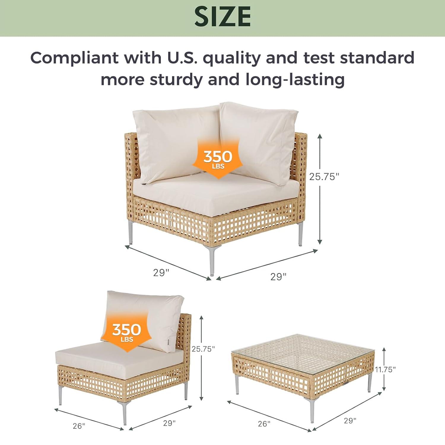 GRANDPATIO 7-Piece Wicker Patio Furniture Set