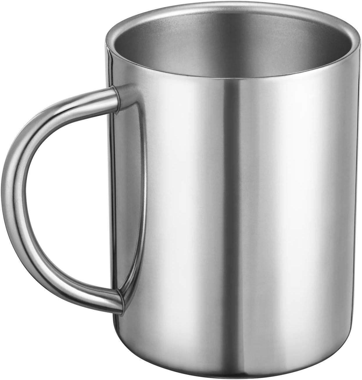 2 Packs 400ml Stainless Steel Double Wall Mug,Travel Camping Mug,Suitable for Coffee, Milk,Juice,Tea and other Cold or Hot Drinks