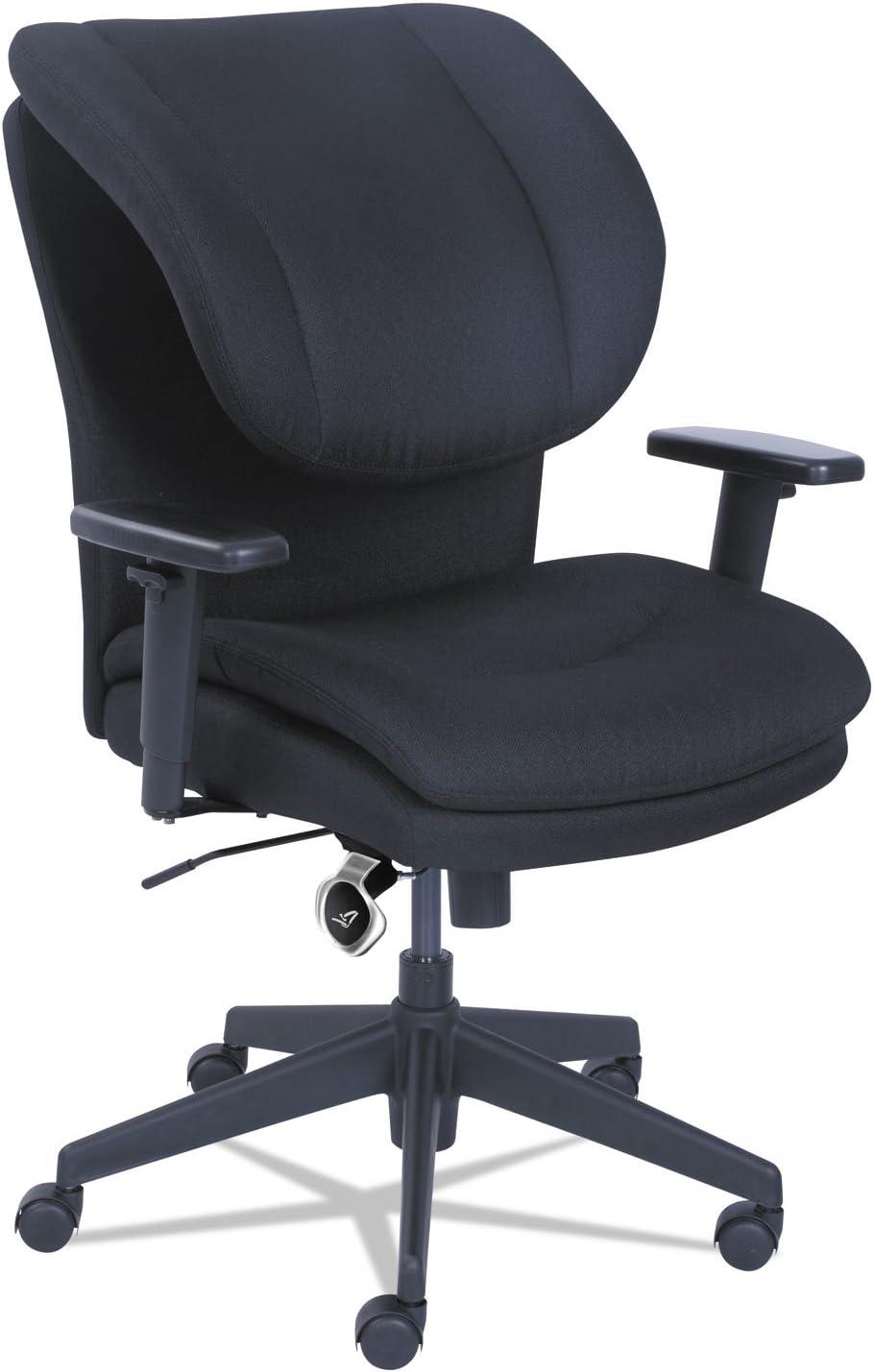 SertaPedic Cosset Ergonomic Task Chair, Supports Up to 275 lb, 19.5" to 22.5" Seat Height, Black