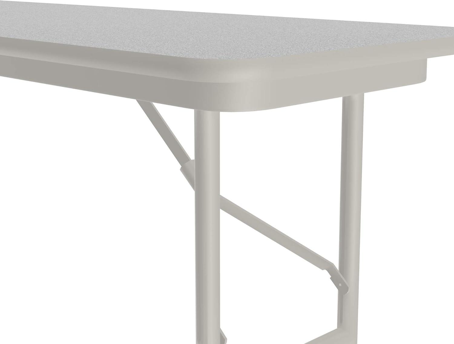 Gray Granite 18" x 48" Folding Table with Steel Legs