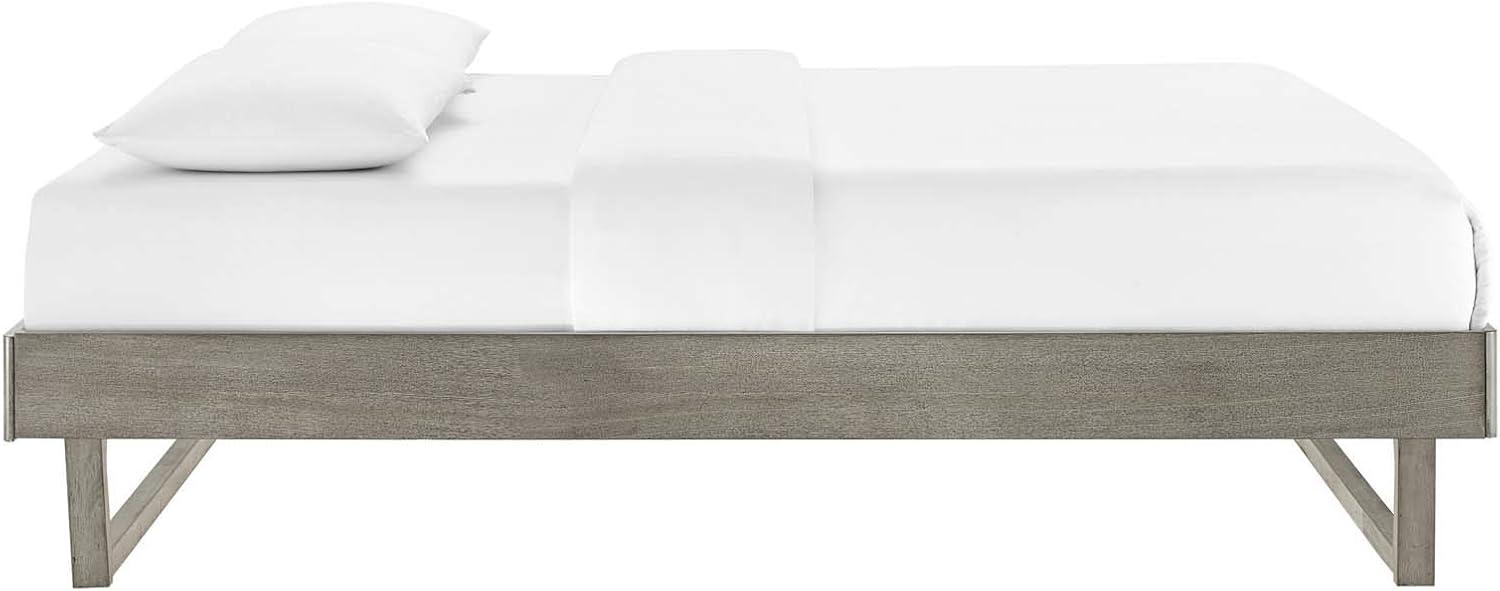 Modway Billie Full Wood Platform Bed Frame in Gray