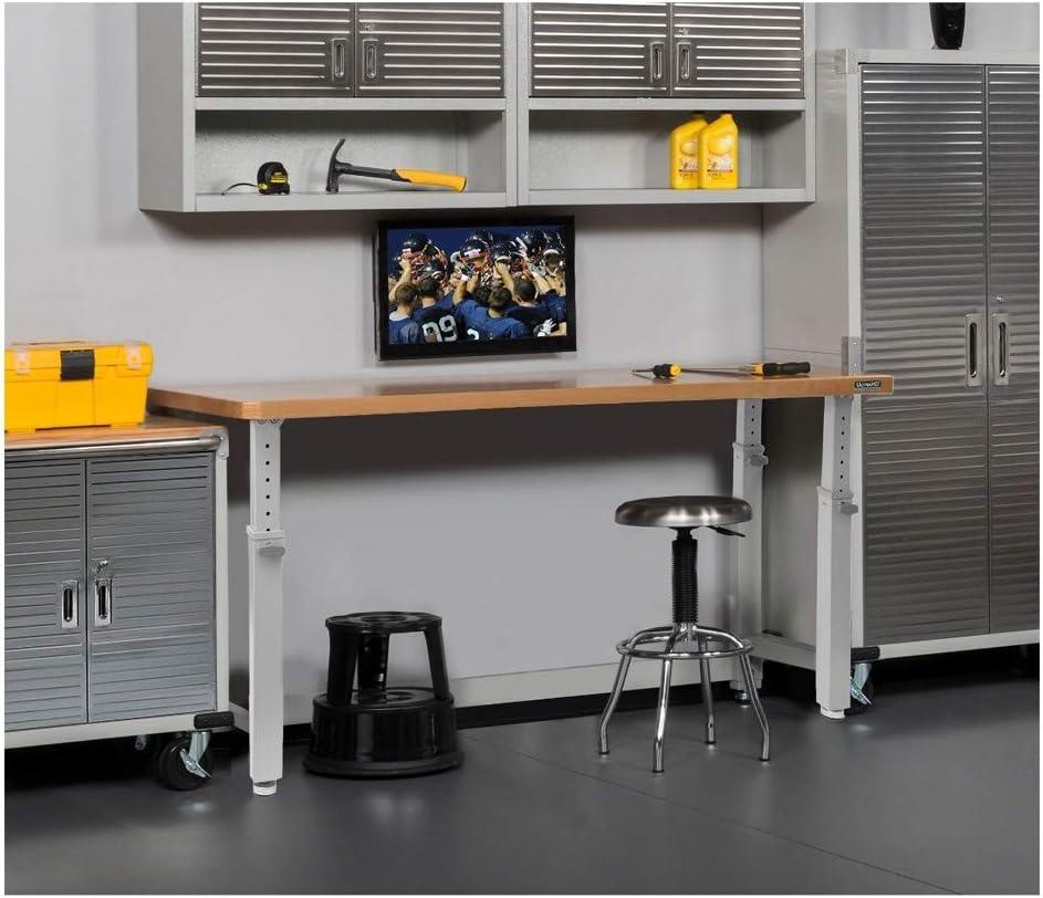 Seville Classics UltraHD Adjustable Height Workbench, 72" W x 25" D x 28.5" - 42" H