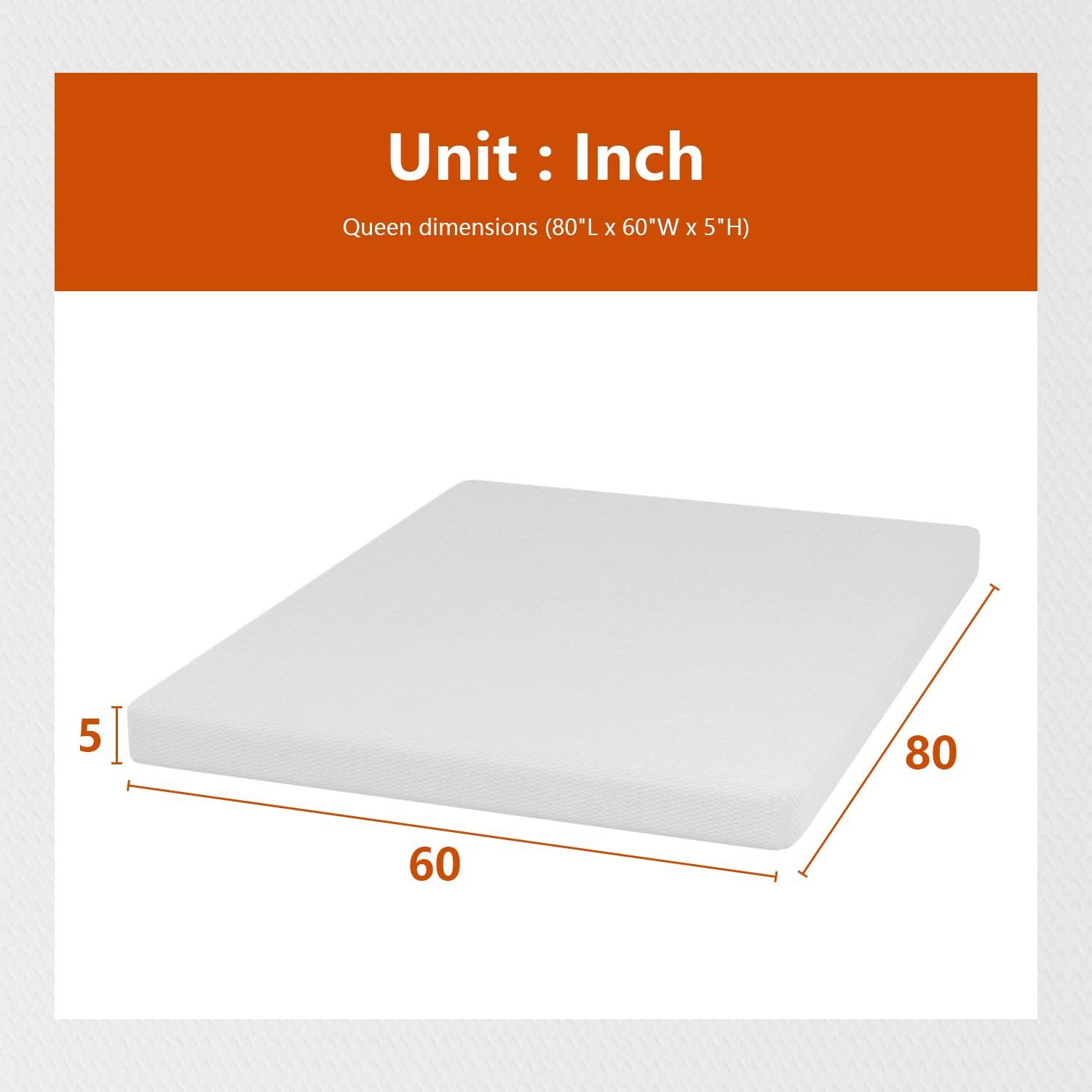 FDW Queen Mattress 12 Inch Gel Memory Foam Mattress with Breathable & Washable Soft Fabric Zippered Cover,CertiPUR-US Certified,White