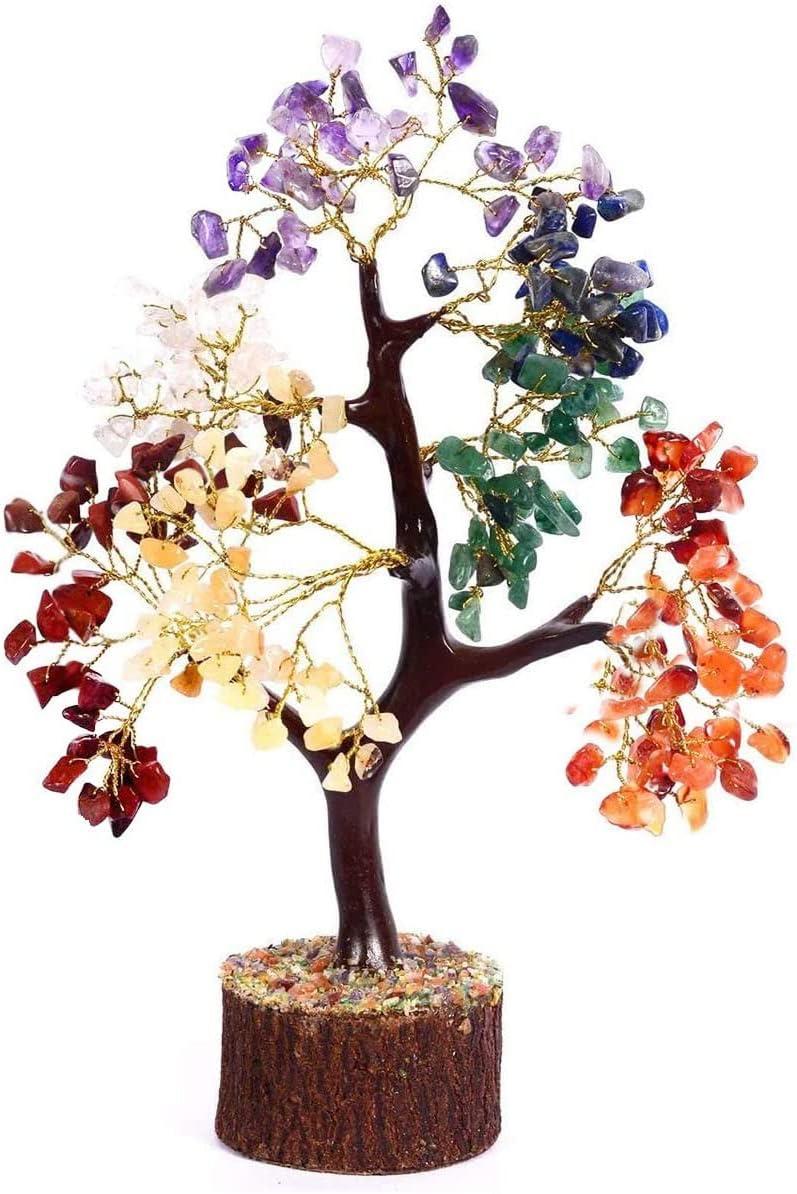 Crystal Tree Of Life 7 Chakra Healing Crystal Trees for Home Office Decoration Crystal Decor Money Bonsai Trees for Positive Energy