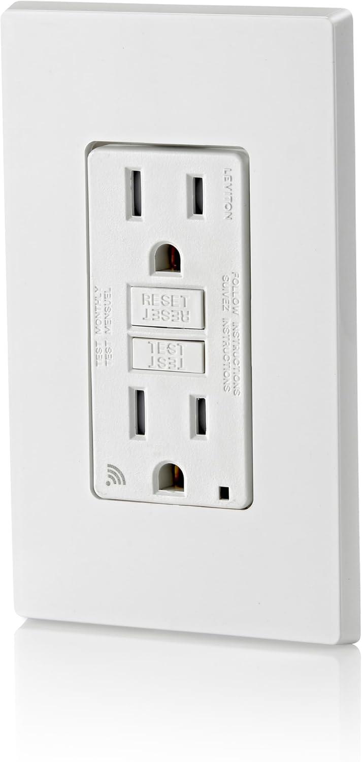 15 Amp SmartlockPro Wi-Fi Certified Smart GFCI Outlet, White D2GF1-KW