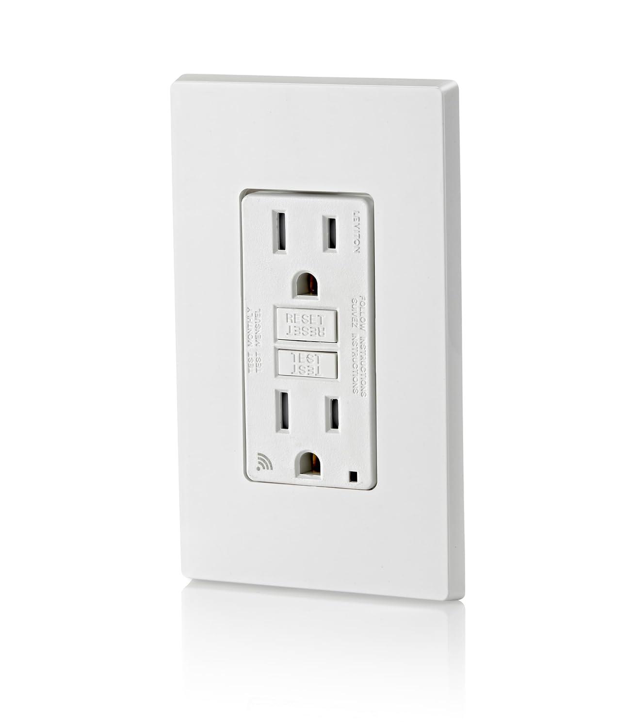 15 Amp SmartlockPro Wi-Fi Certified Smart GFCI Outlet, White D2GF1-KW