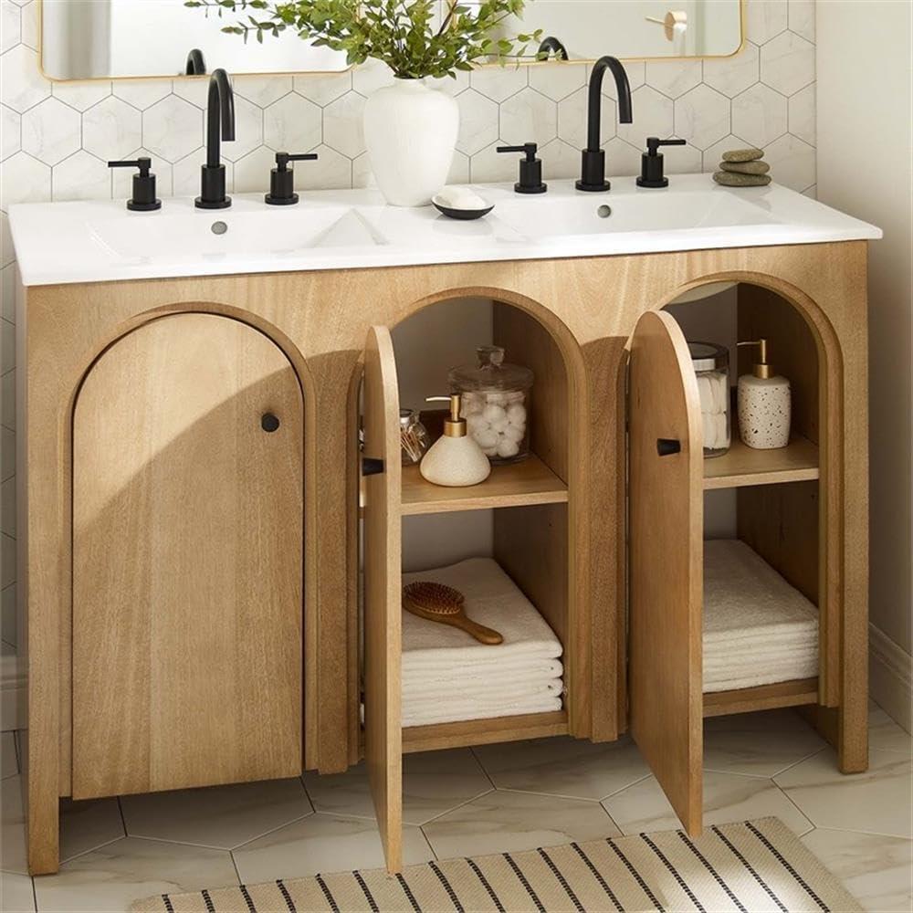 Appia 48" Oak White Double Sink Bathroom Vanity