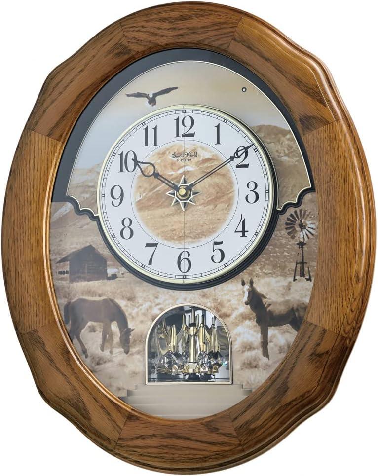 Rhythm Clock 4MH418WU06 20.7 x 16.6 in. Joyful Prairie Magic Motion Clock
