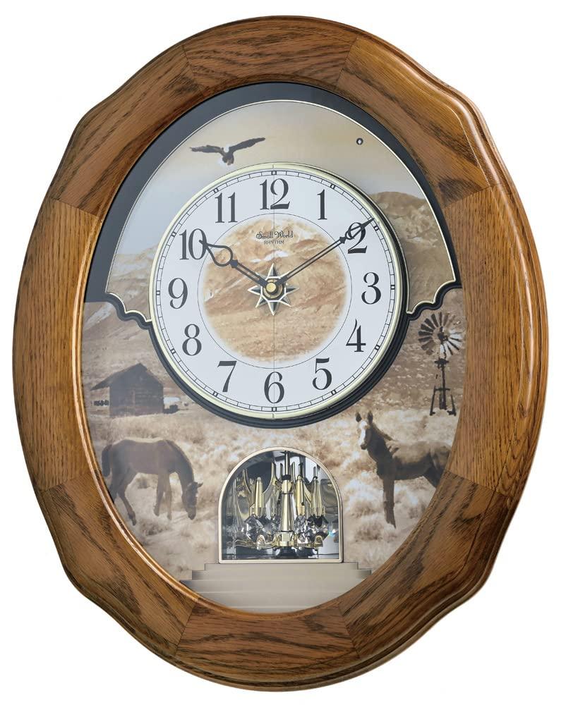 Rhythm Clock 4MH418WU06 20.7 x 16.6 in. Joyful Prairie Magic Motion Clock