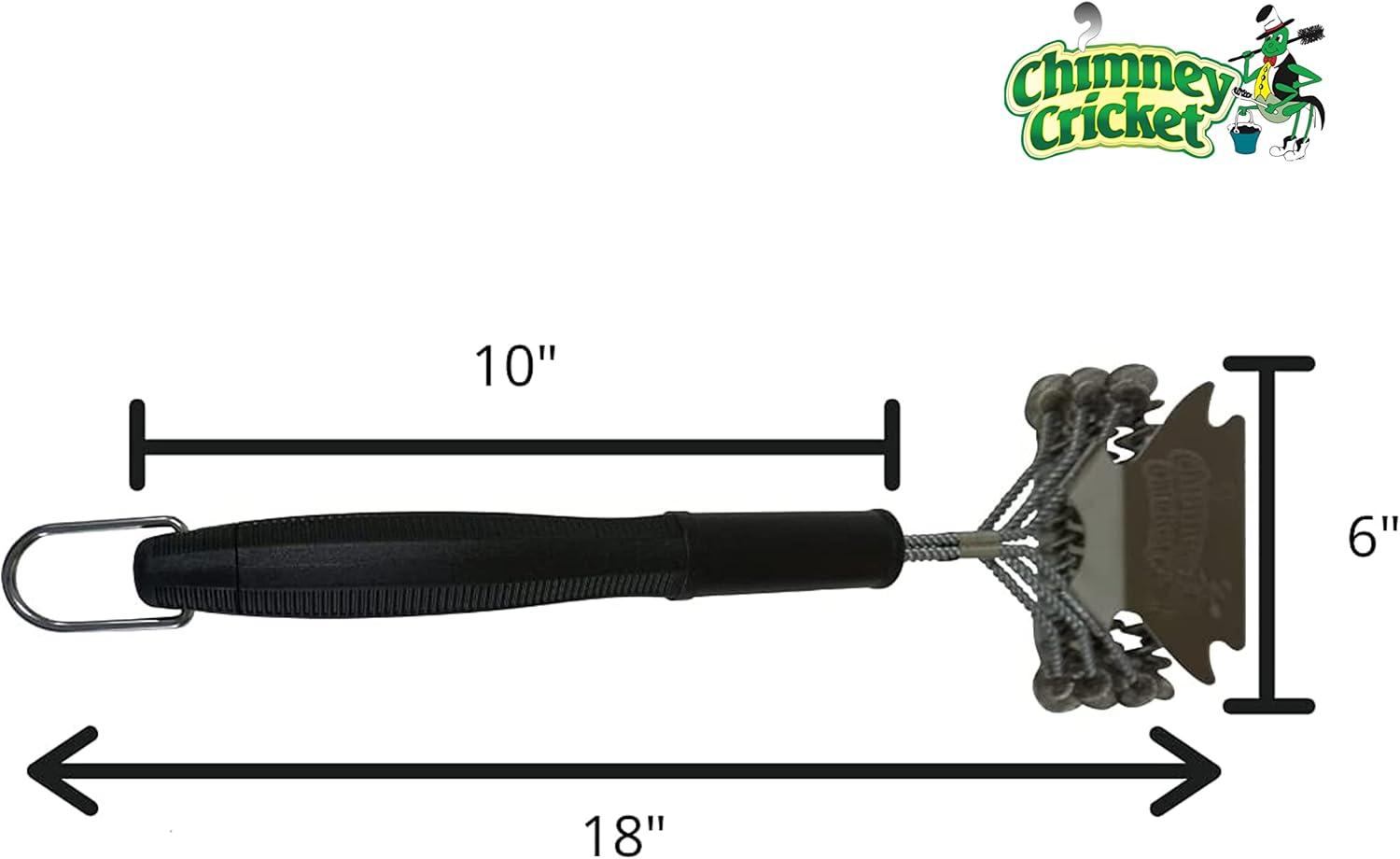 Chimney Cricket BBQ Grill Brush & Scraper-Bristle Free for Safety & Deep Cleaning Barbecue Grill Cleaning Scrubber - 18"