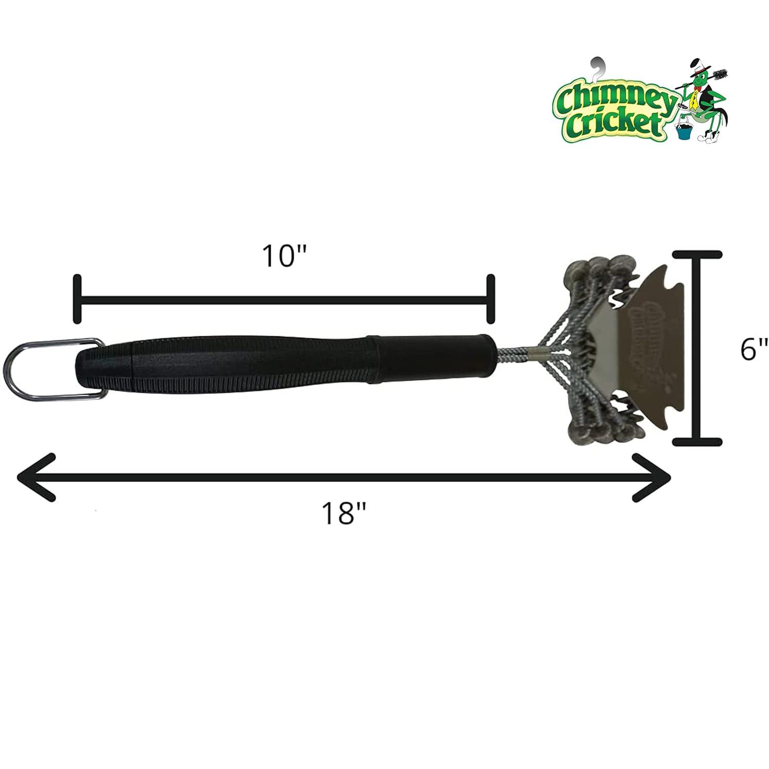 Chimney Cricket BBQ Grill Brush & Scraper-Bristle Free for Safety & Deep Cleaning Barbecue Grill Cleaning Scrubber - 18"