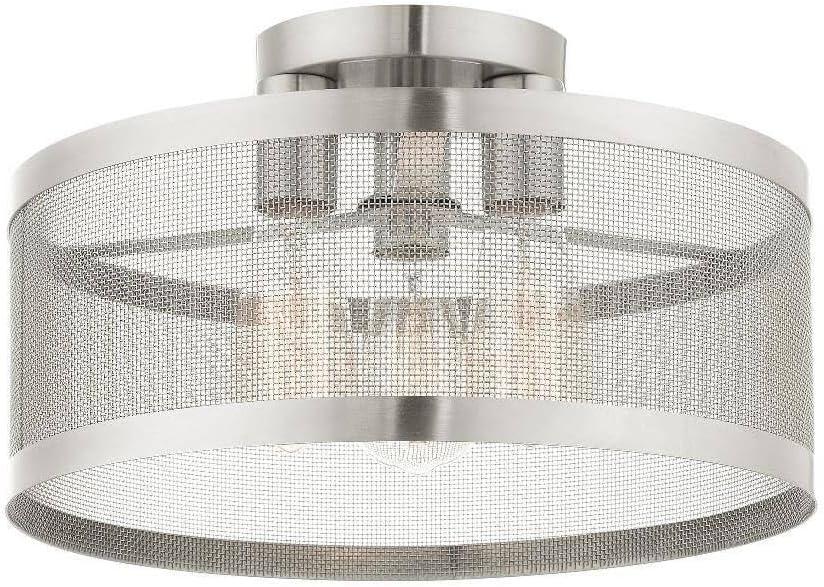 Livex Lighting Industro 3 - Light Semi-Flush Mount in  Brushed Nickel