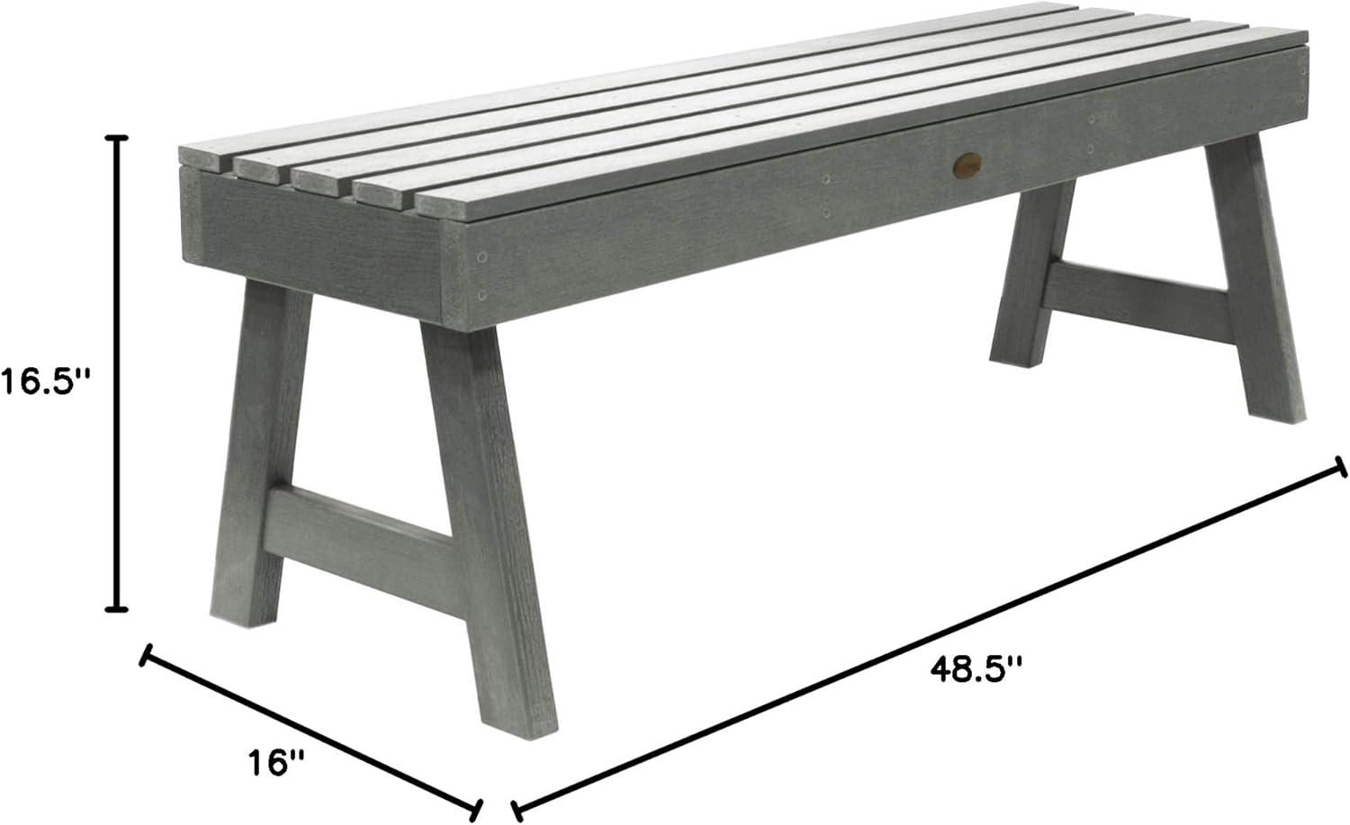 Coastal Teak 49" Backless Bench with Stainless Steel Hardware