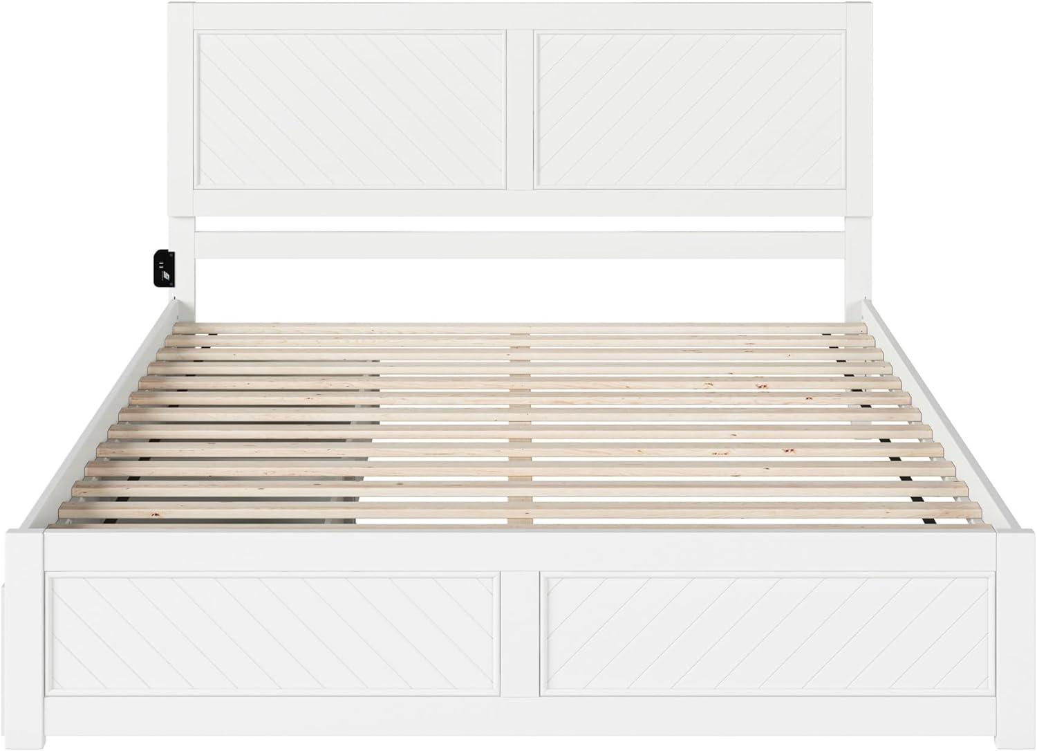 AFI Canyon White Solid Wood Platform Bed with Matching Footboard & Storage Drawers, King