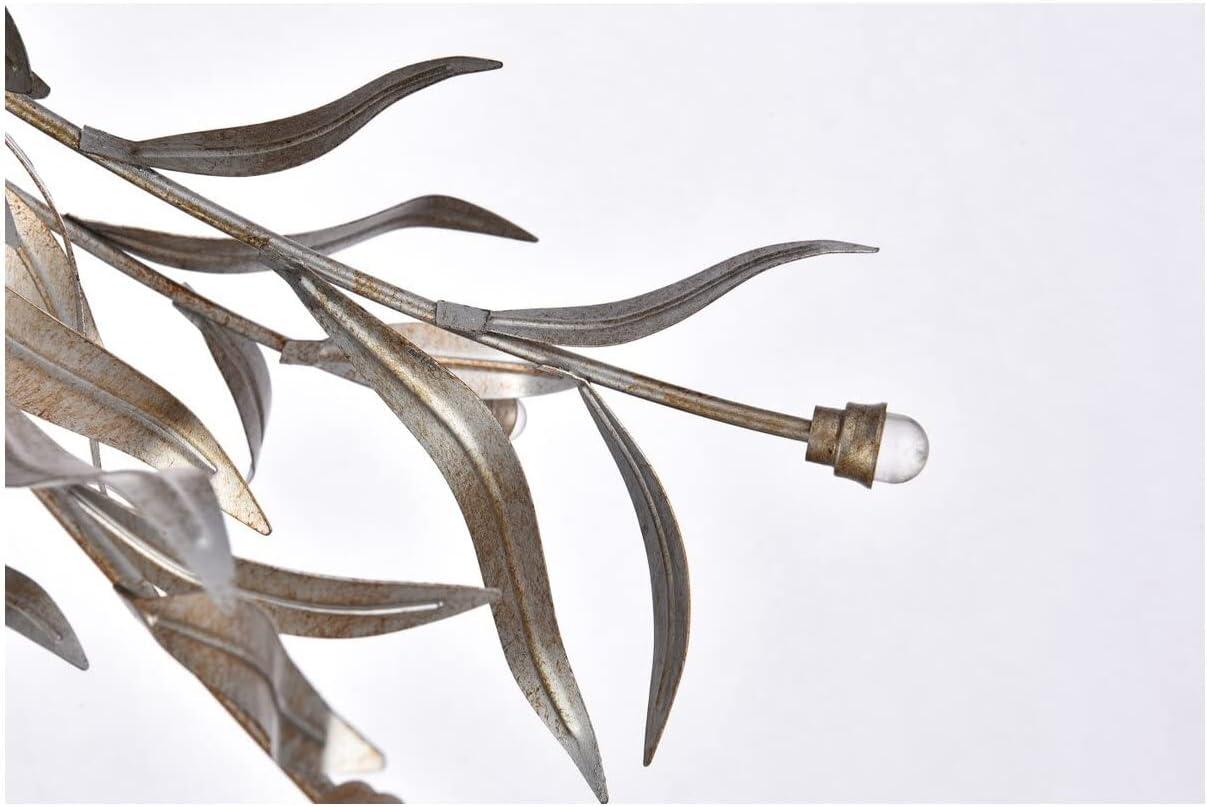 Elegant Lighting Priscilla 18.5 inch flush mount in silver leaf
