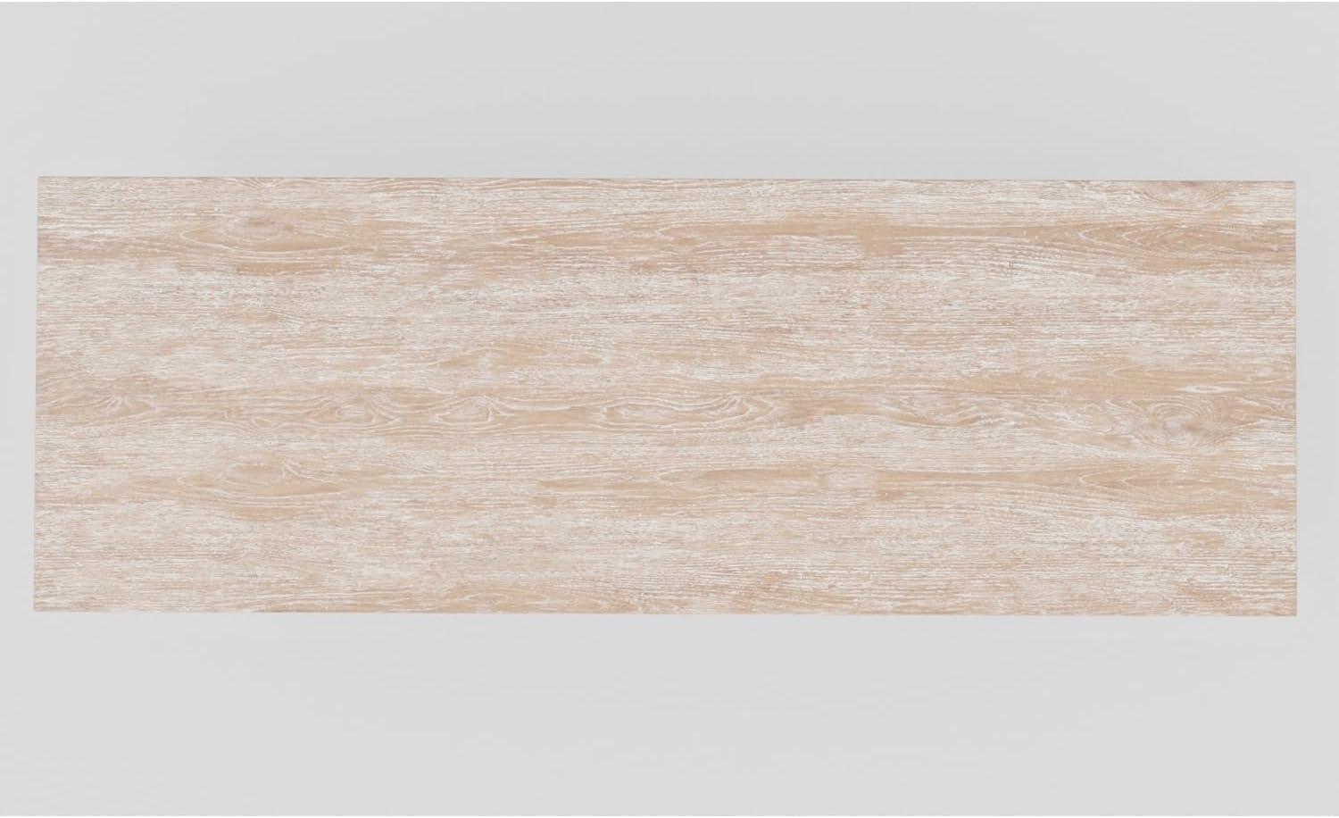 Driftwood Beige Oak Veneer Rectangular Dining Table