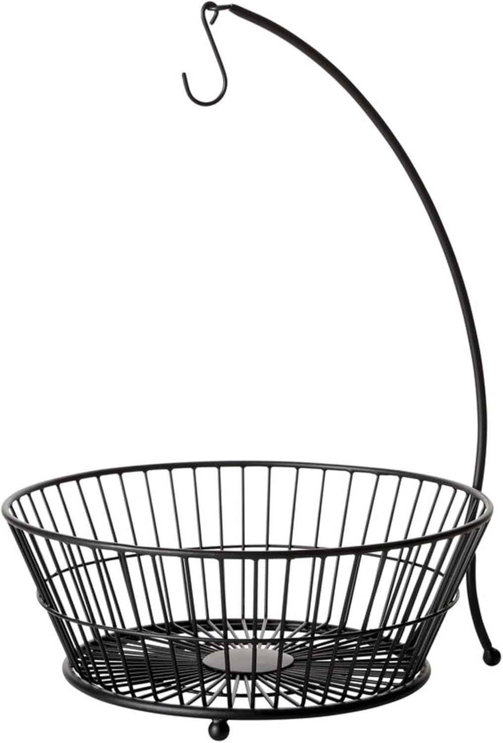 Black Iron 2-Tier Basket with Banana Hook