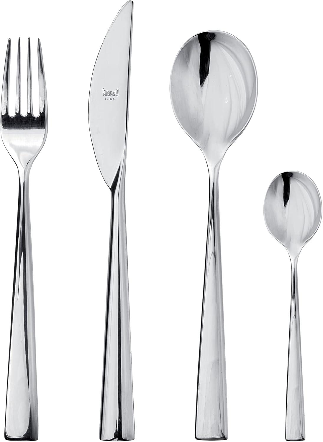 Energia Mirror Finish 24-Piece Stainless Steel Flatware Set, Service for 6