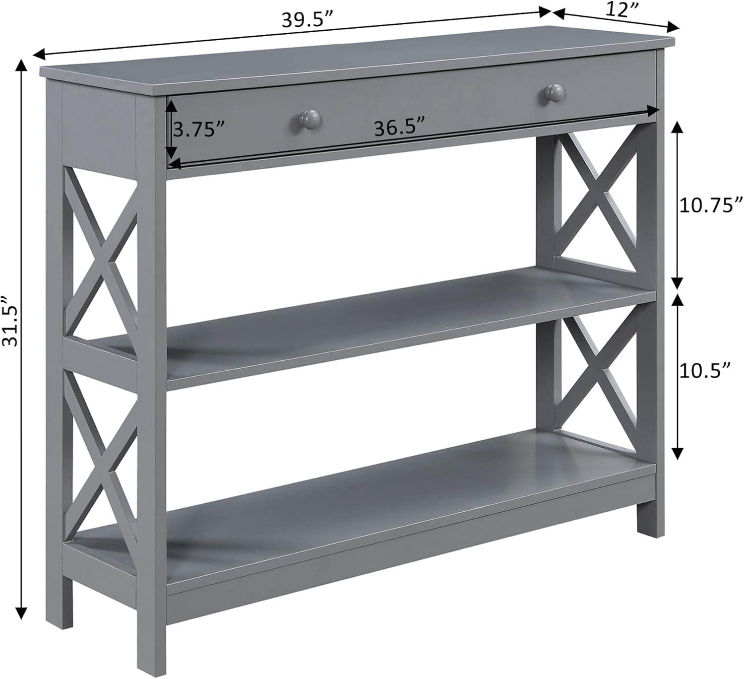 Convenience Concepts Oxford One-Drawer Console Table in Gray Wood Finish