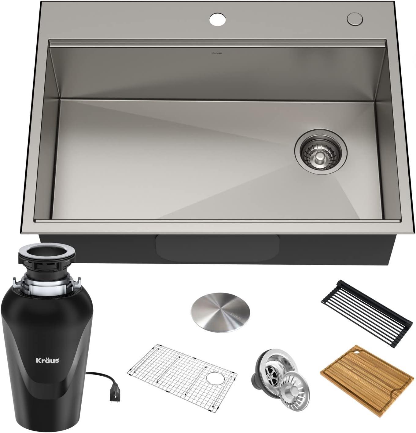 Kraus KWT310-30-100-75MB Kore 30" L x 19" W Drop-in Kitchen Sink with Accessories