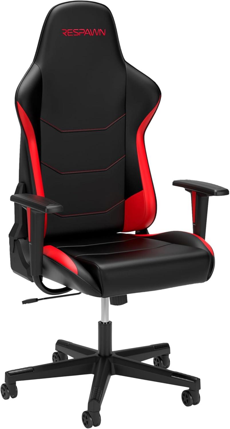 RESPAWN 110 Gaming Chair - Gamer Chair PC Computer Chair, Ergonomic Gaming Chairs, Office Chair with Integrated Headrest, Gaming Chair for Adults 135 Degree Recline with Angle Lock - Red