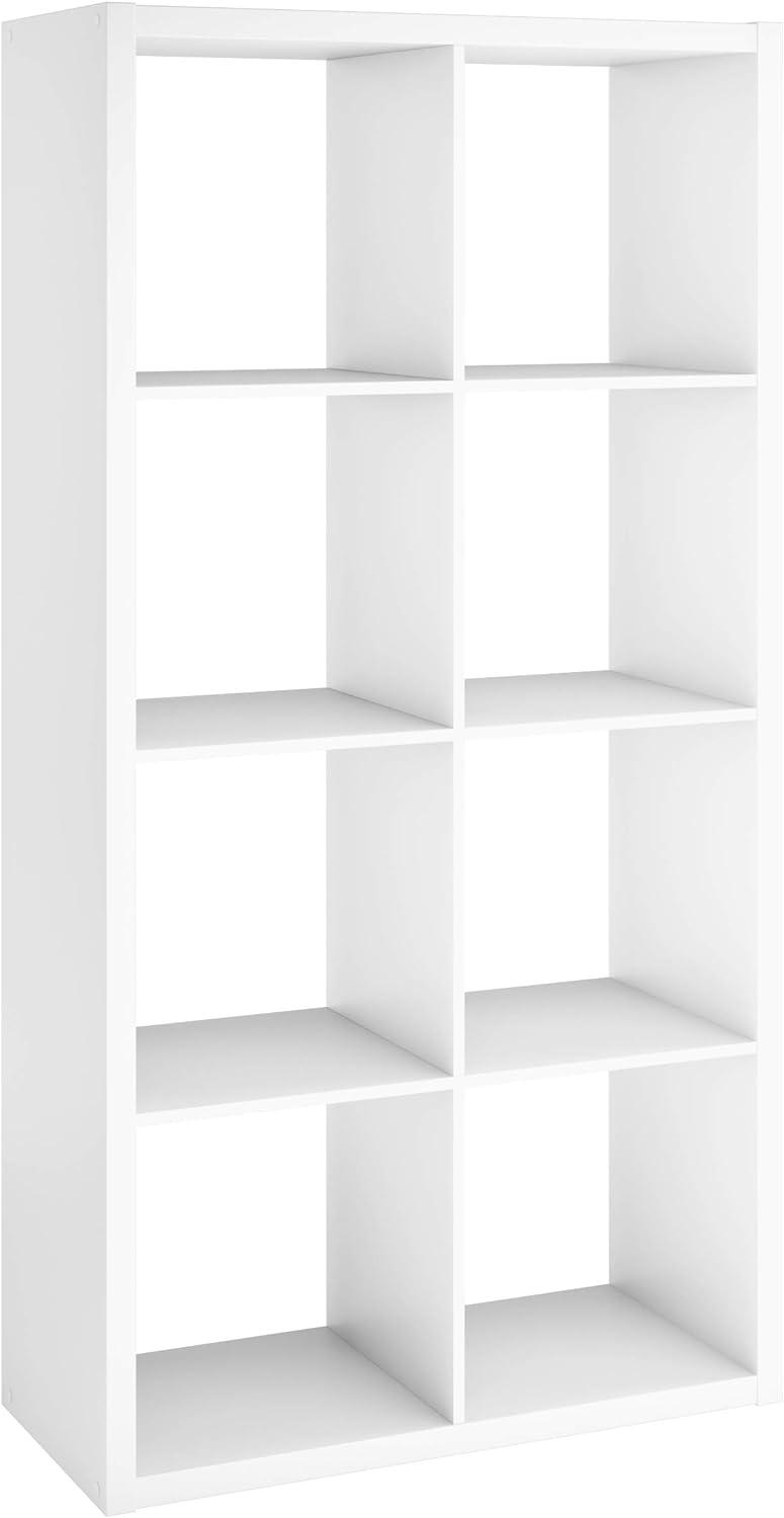 Elegant White Wood 8-Cube Organizer for Kids' Playroom Storage