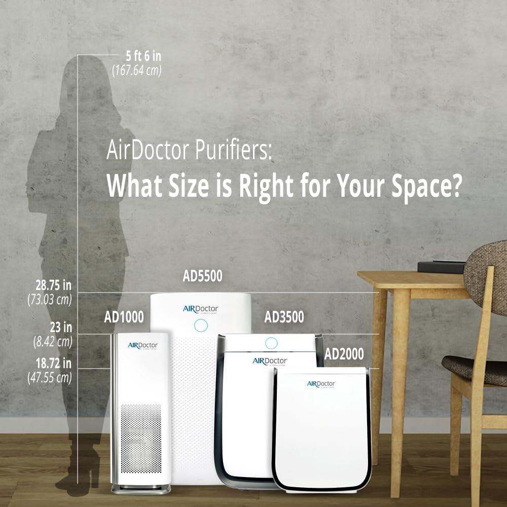 Air Doctor AIRDOCTOR 2000i Smart Purifier Small & Medium rooms 3-Stage Filtration Pre-Filter UltraHEPA Carbon