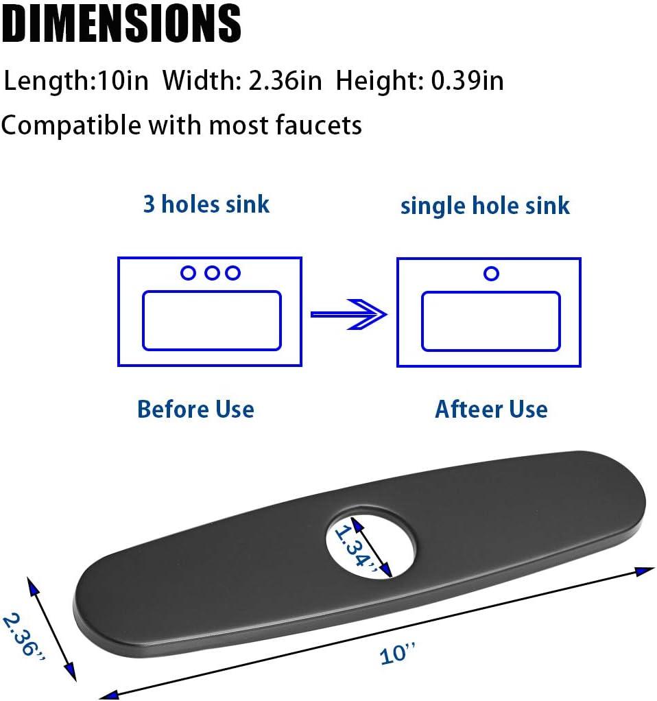 10-Inch Escutcheon Hole Covers In Stainless Steel , Suitable For 1 Or 3-Hole Bathroom Or Kitchen Sink Faucets