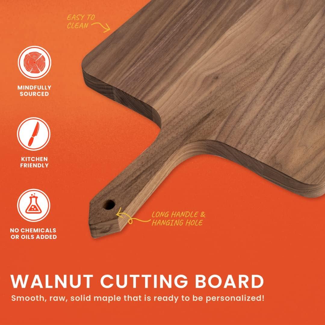 Scorch Marker Walnut Cutting Board, Personalizable Woodburning Piece for Kitchen Use or Decor, For Use with Scorch Marker and Our Vinyl Stencils