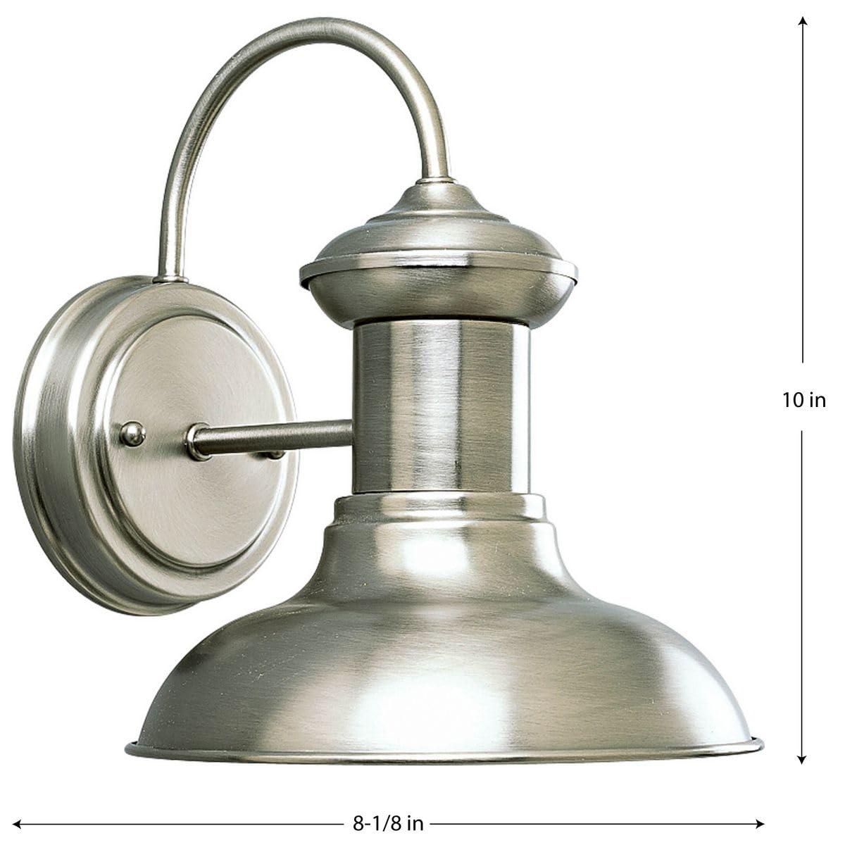 Progress Lighting Brookside 1-Light Antique Nickel Steel Outdoor Wall Lantern