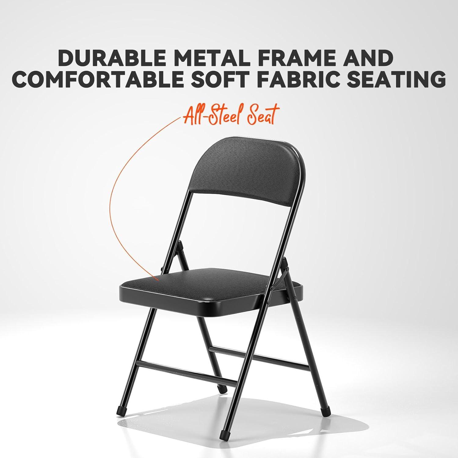 National Public Seating Commercialine Steel Folding Chair Set (Set of 4)