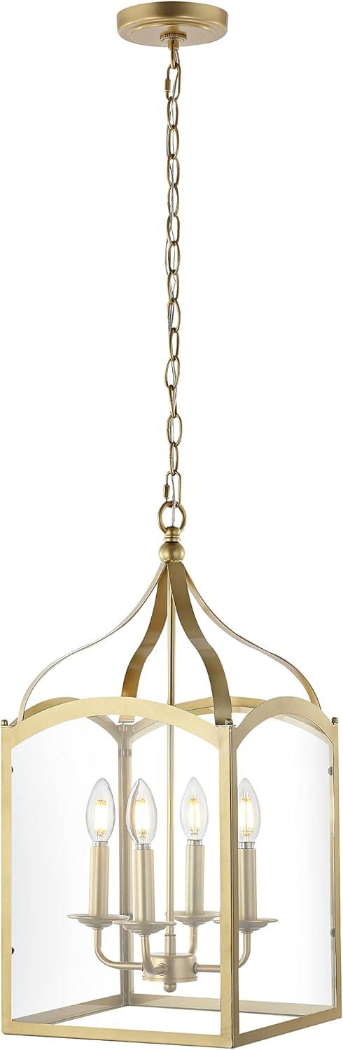 Ruth 11" Antique Gold Metal & Clear Glass LED Pendant Light