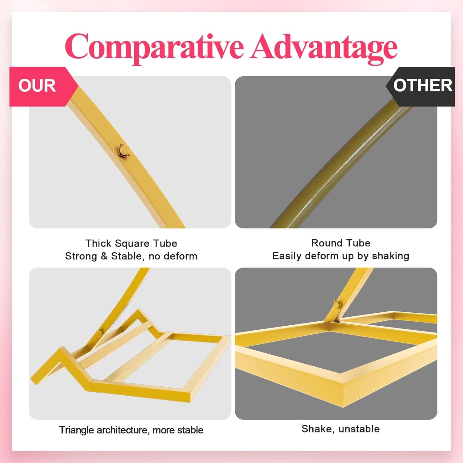 Wokceer Round Backdrop Stand 8FT Gold Wedding Arch Metal Circle Balloon Arch Stand for Birthday Party Wedding Bridal Shower Anniversary Ceremony