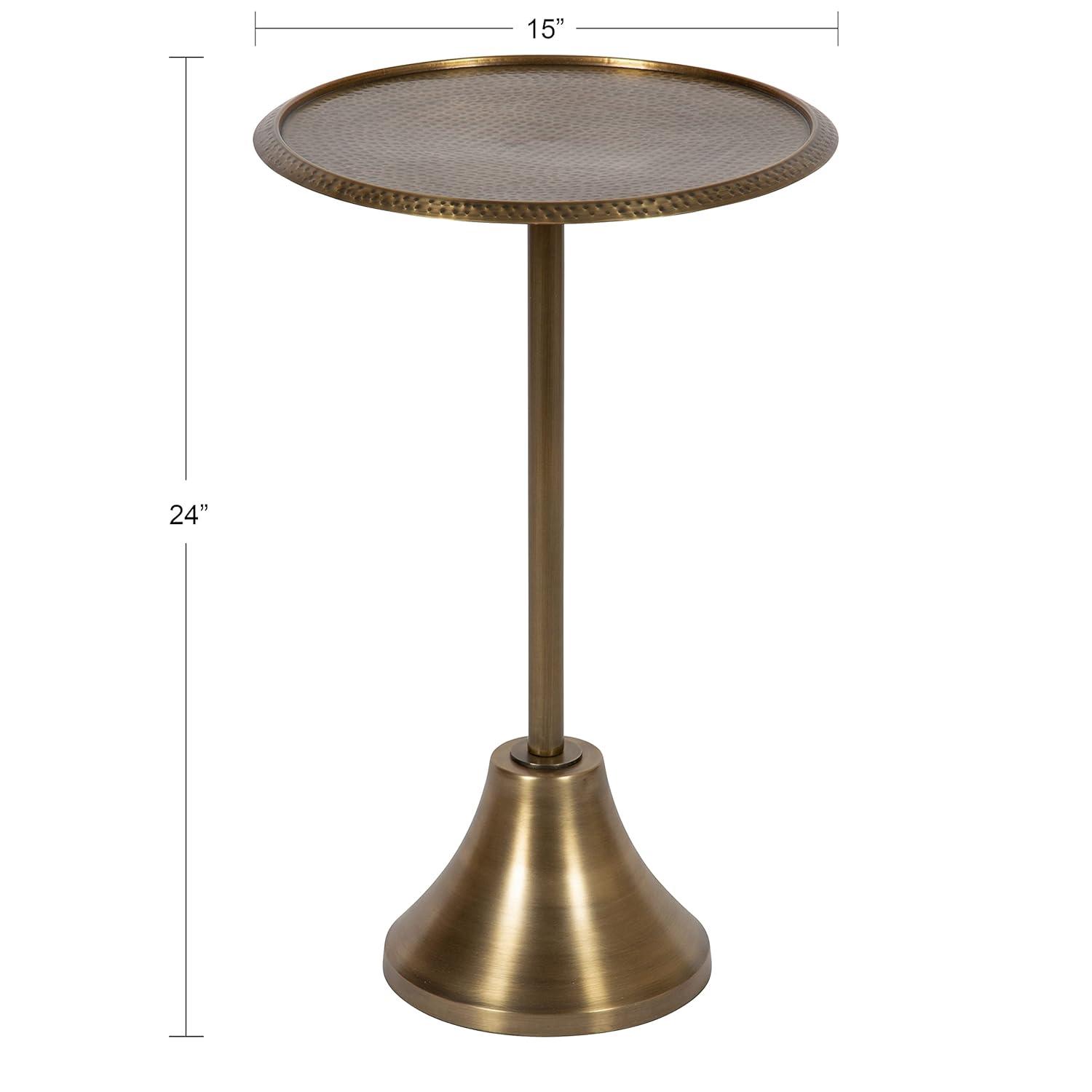 Kate and Laurel Sanzo Round Metal Side Table, 15x15x24, Gold