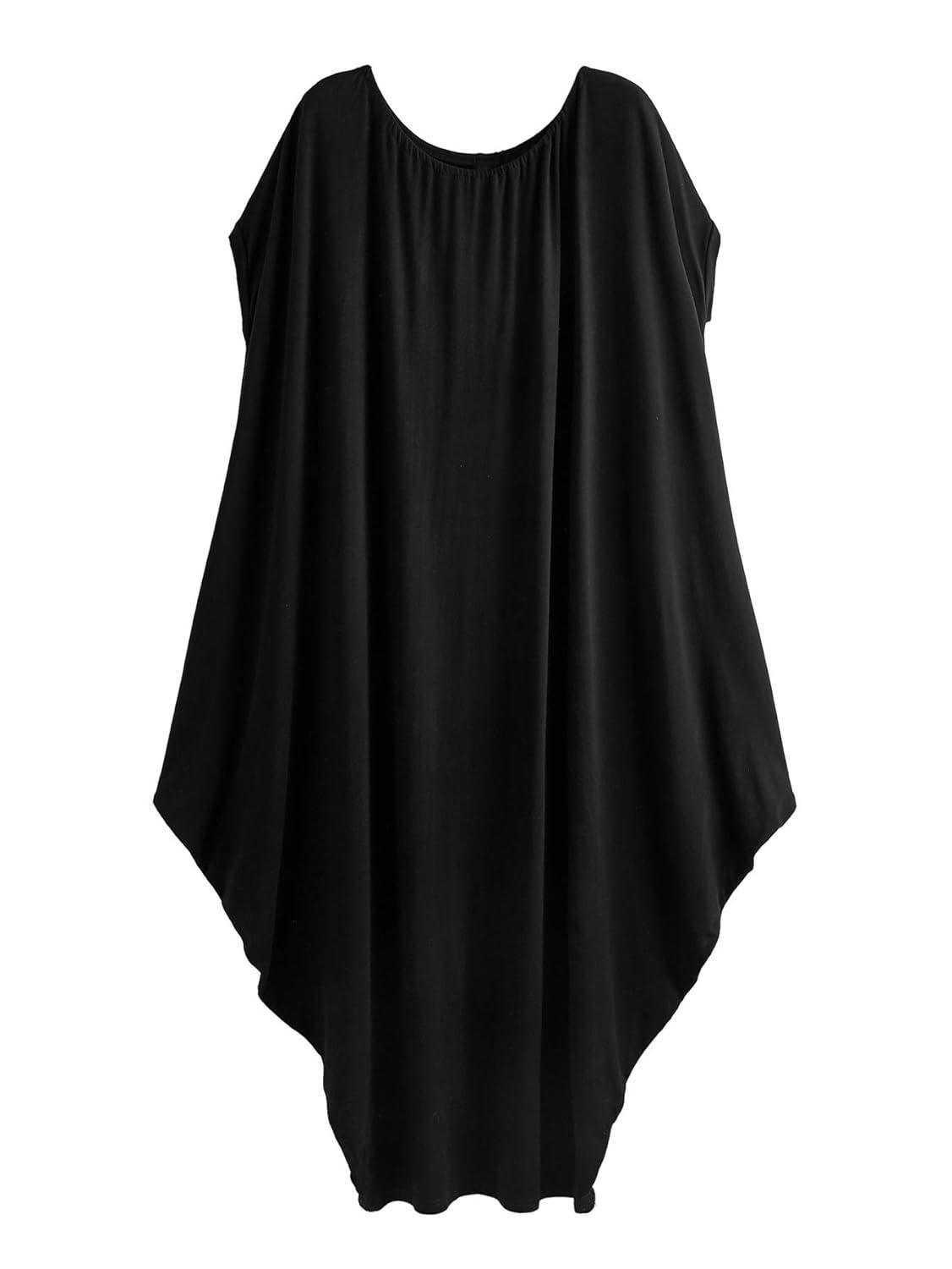 Verdusa Women's Caftan Harem Boat Neck Dolman Sleeve Oversized Maxi Dress Moo Moos