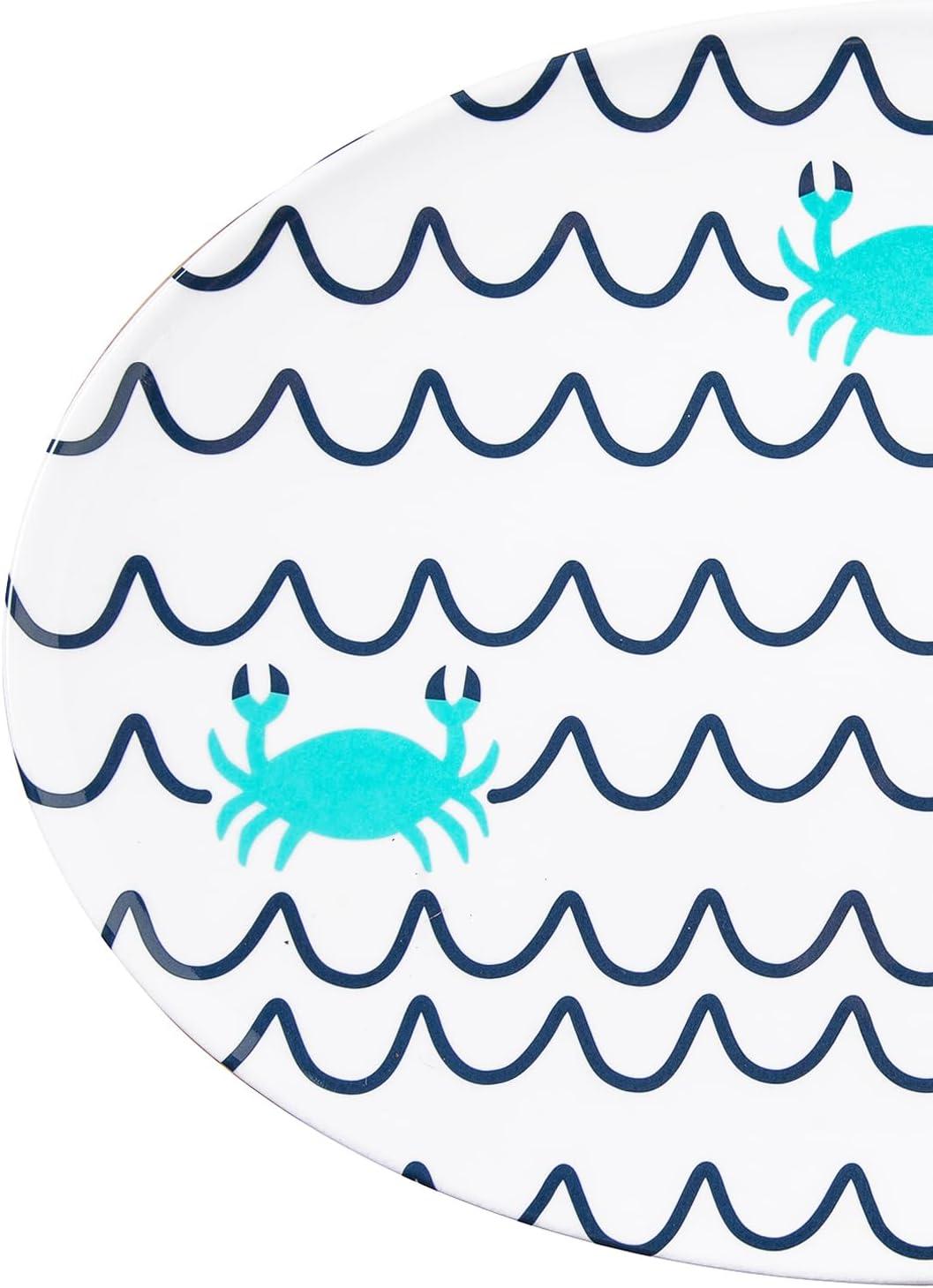 Beachcombers Crab Wave Melamine Platter