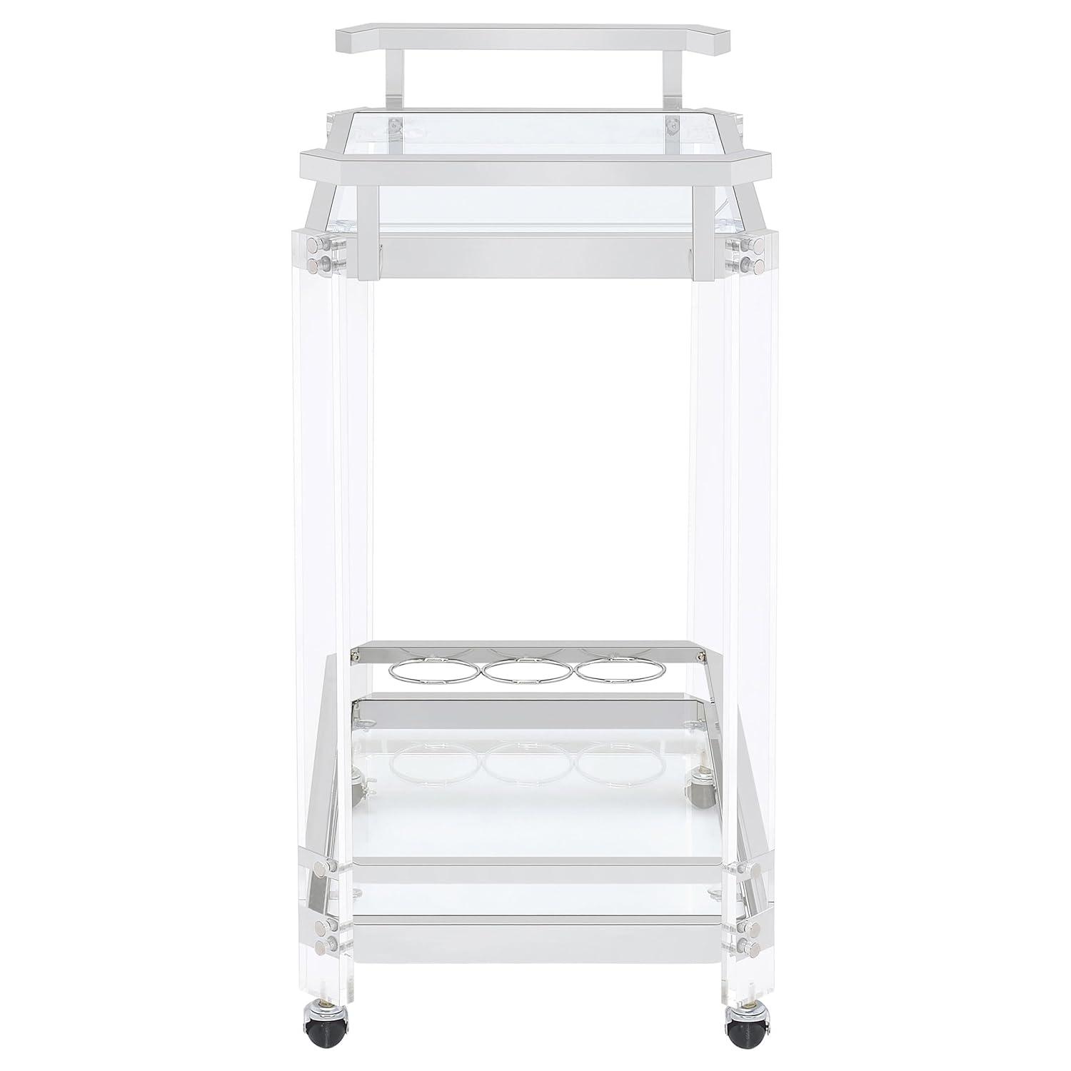 2-tier Glass Serving Cart Clear