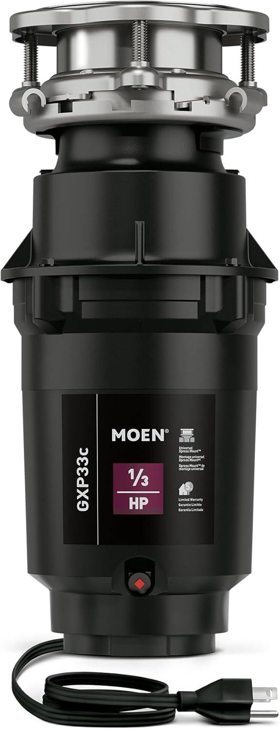 Moen Black 1/3 HP Continuous Feed Garbage Disposal