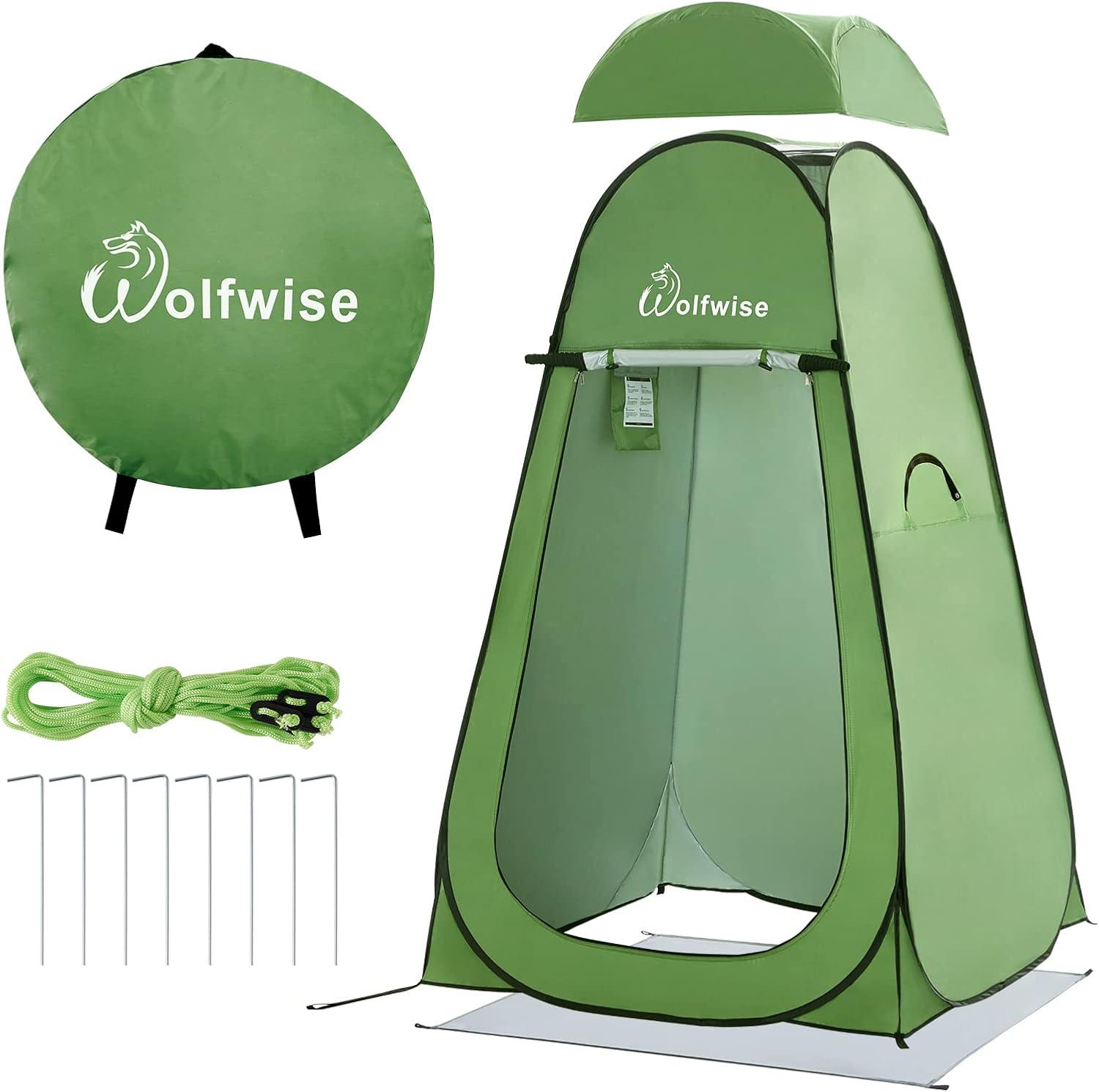 Green Pop-Up Privacy Shower Tent with UV Protection