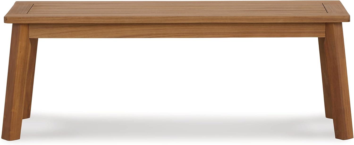 Janiyah Light Brown Solid Acacia 46'' Outdoor Dining Bench