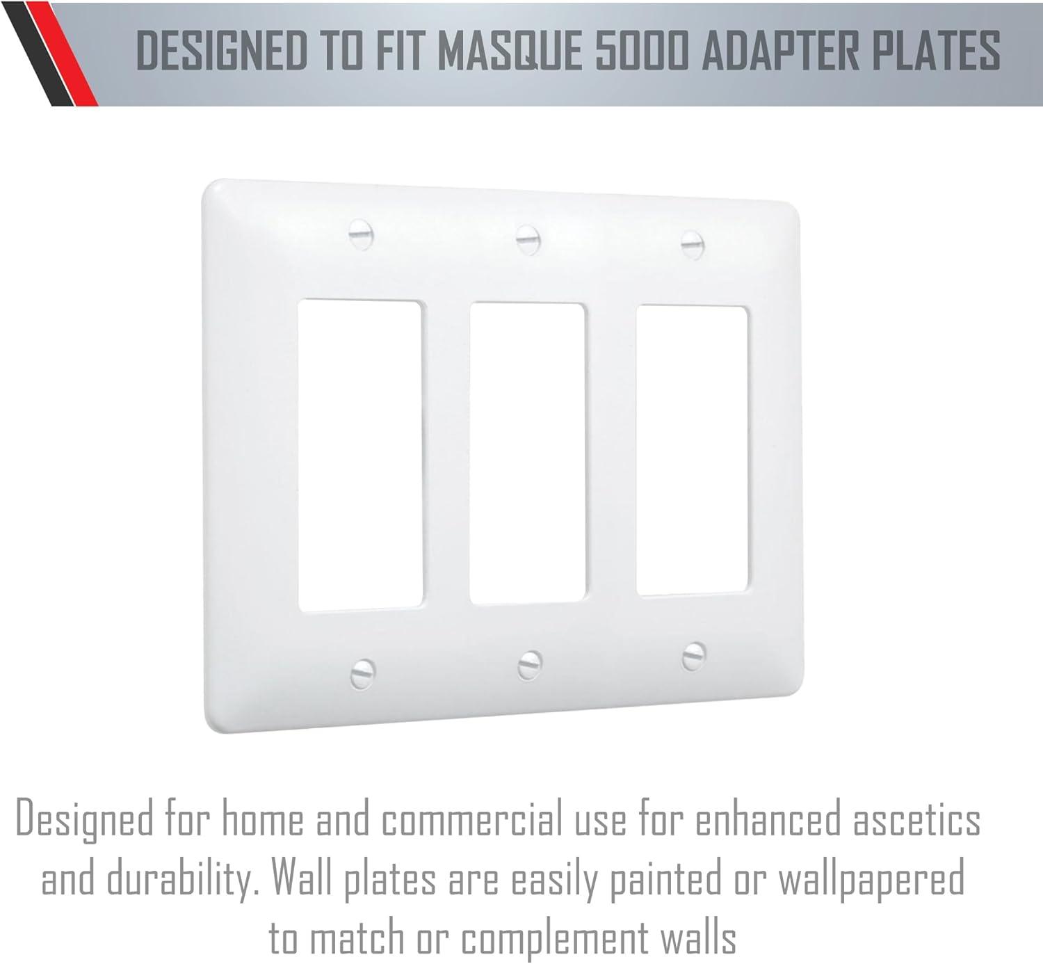 TayMac Masque 5000 Series Textured White 2 gang Plastic Decorator Wall Plate 1 pk