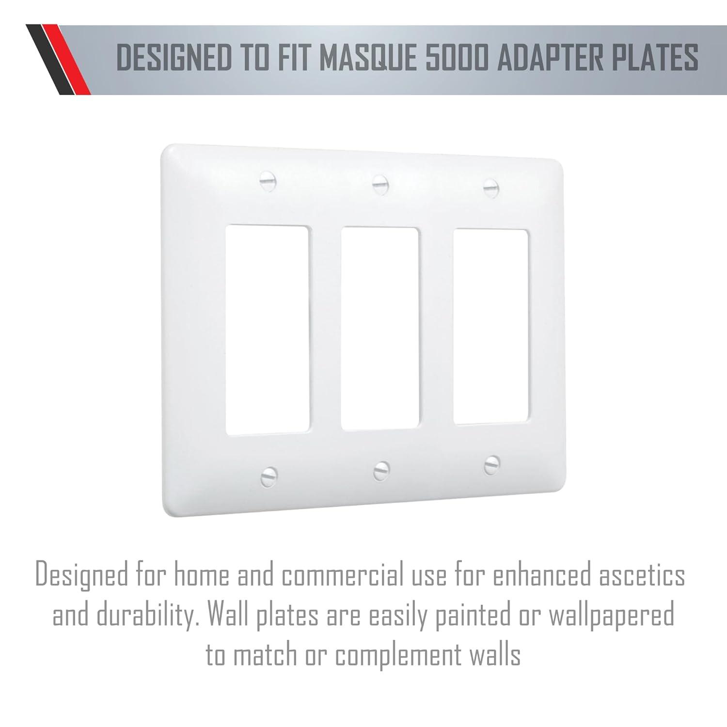 TayMac Masque 5000 Series Textured White 2 gang Plastic Decorator Wall Plate 1 pk