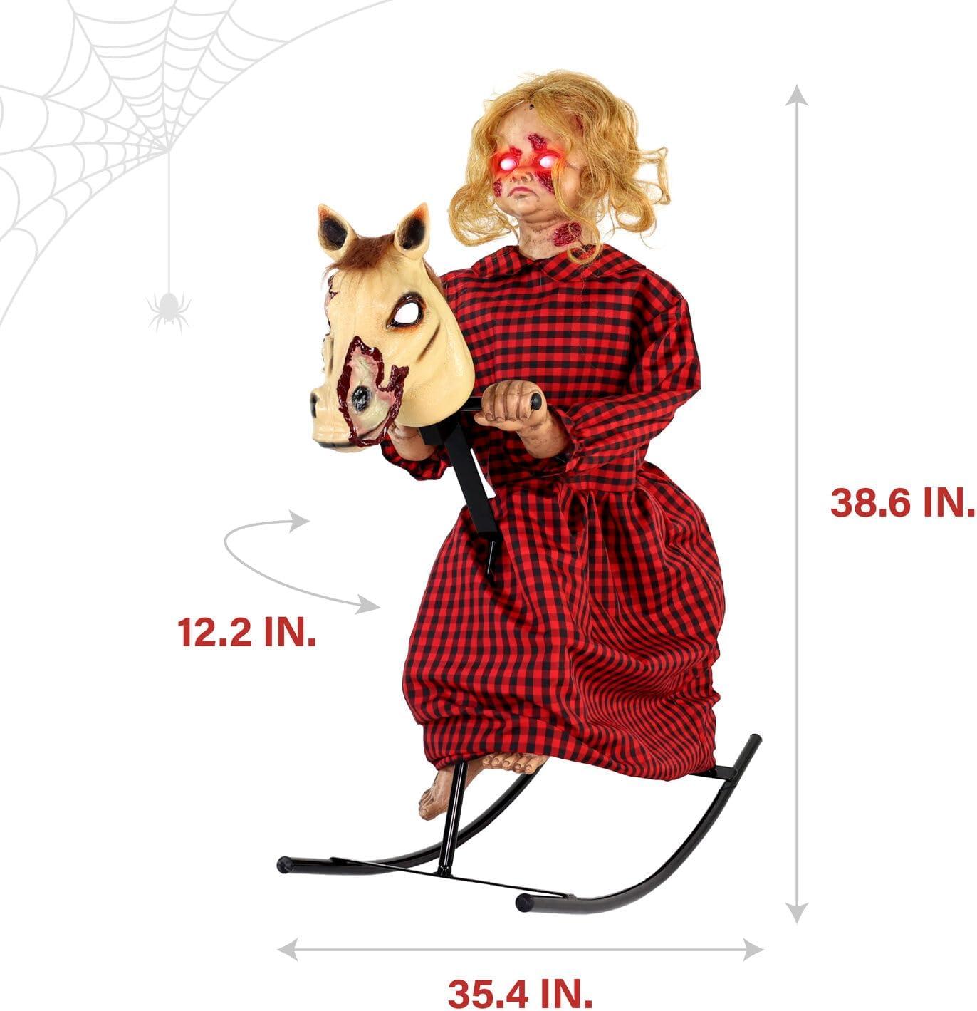 Haunted Hill Farm Lifesize Witch Prop with Lights and Sound, Indoor/Covered Outdoor Halloween Decoration