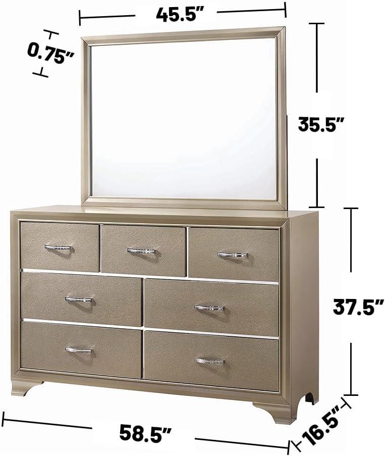 Beaumont Bedroom Set Metallic Champagne