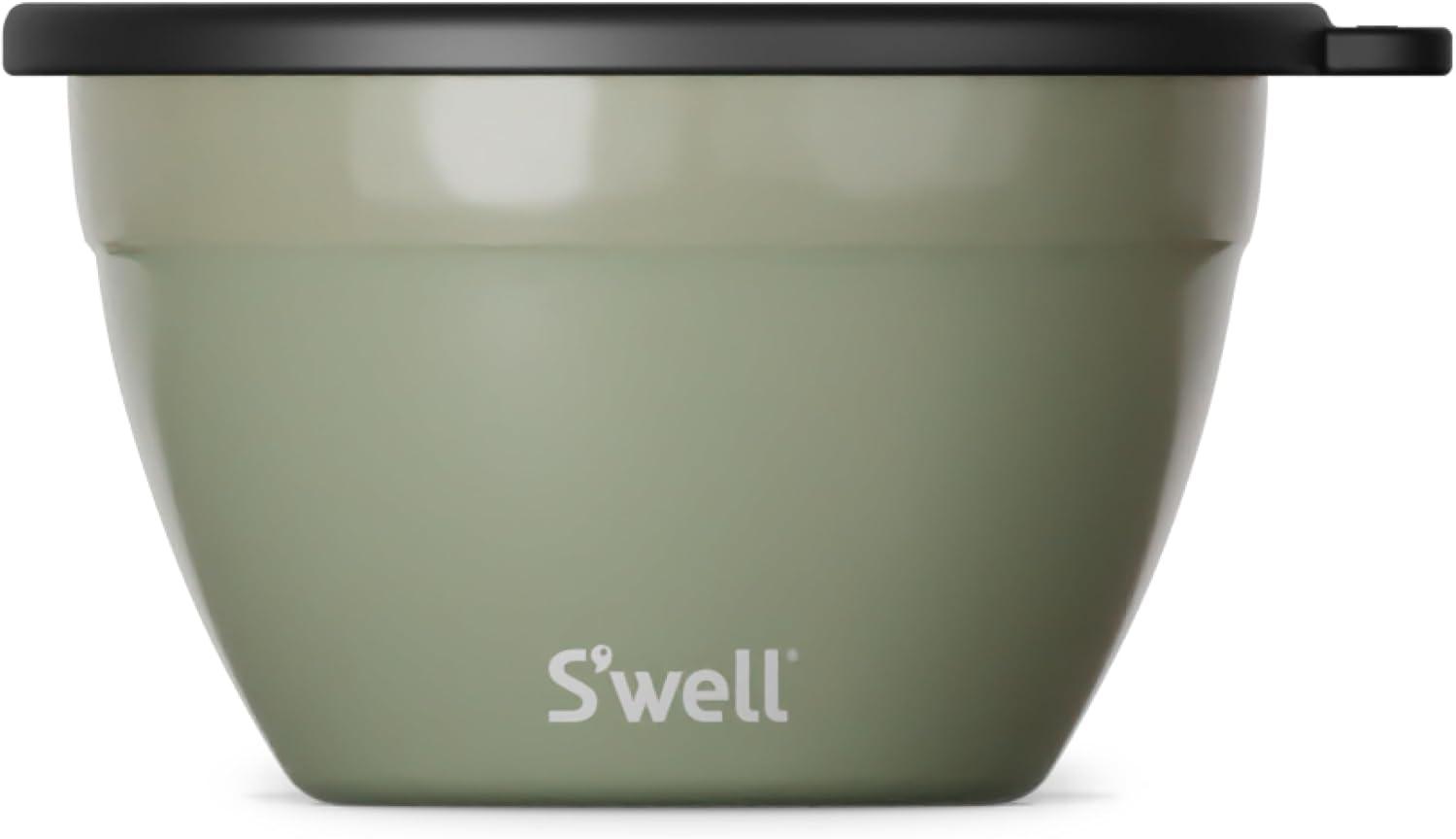 S'well 64oz Salad Bowl Kit Sage: Stainless Steel, Leakproof, Dishwasher-Safe, Salad Container with Lid