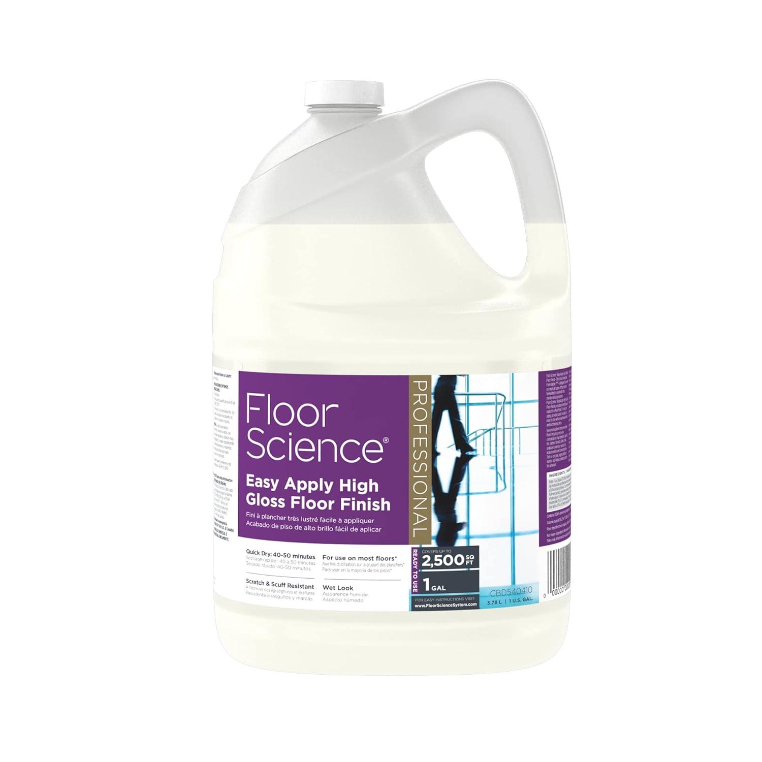 Floor Science Premium High Gloss Floor Finish, 1 Gallon