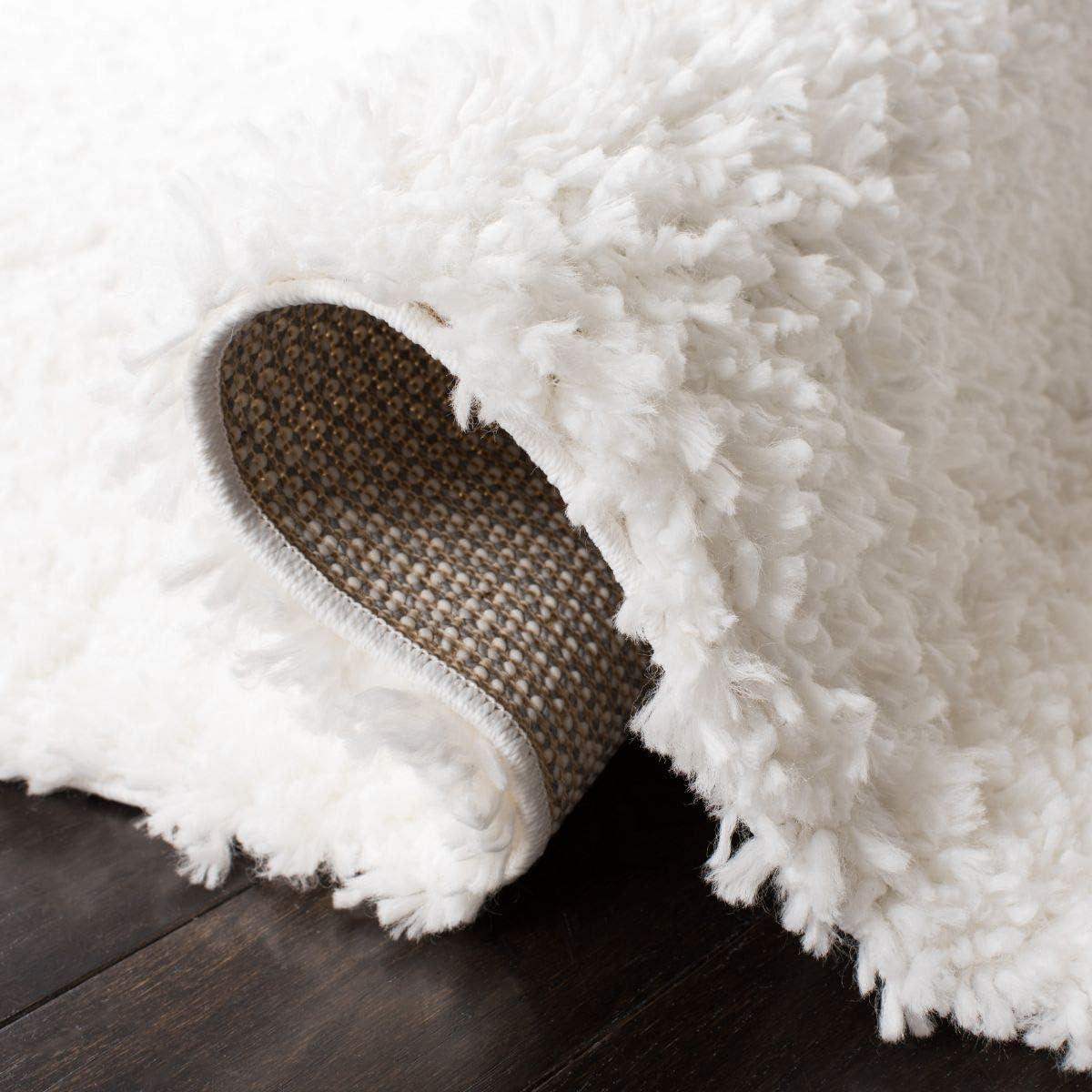 August Shag AUG200 Power Loomed Indoor Accent Rug - White - 2'x5' - Safavieh