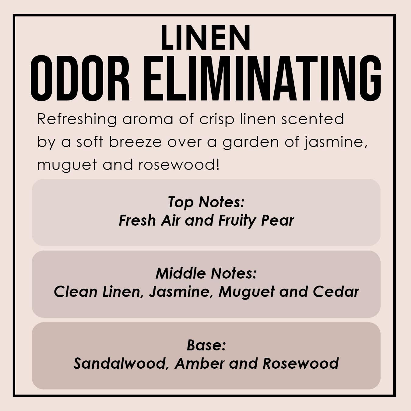 Fresh Linen Odor Eliminating Highly Fragranced Candle - Eliminates 95% of Pet, Smoke, Food, and Other Smells Quickly - Up to 80 Hour Burn time - 12 Ounce Premium Soy Blend